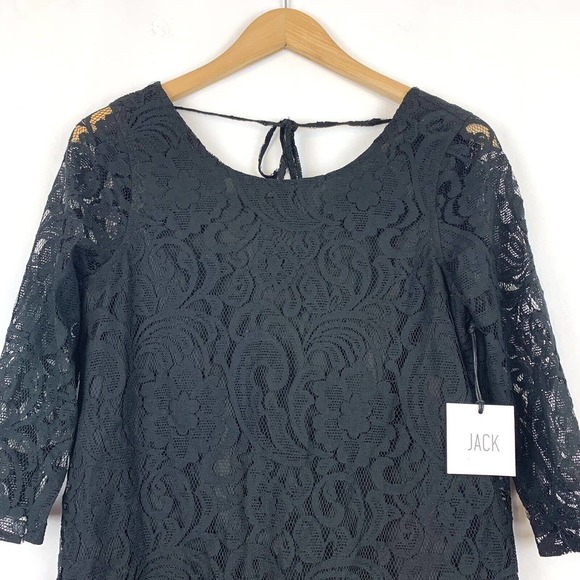 Jack black lace overlay shift dress small - Picture 2 of 8
